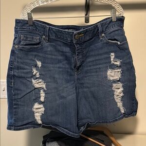 Lane Bryant Blue Distressed Jean Shorts